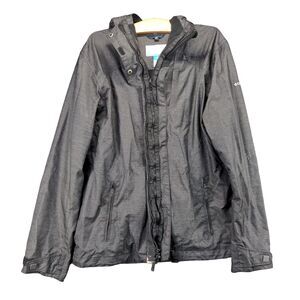 Columbia Interchange Jacket Womens Size L Gray Full Zip Hooded Outer Layer